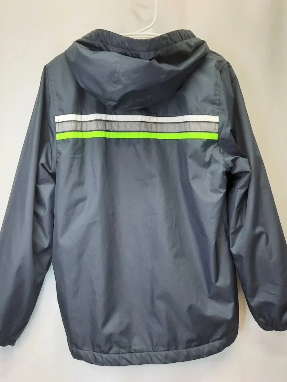 London Fog Boys Hooded Jacket Size L 14/16 Navy Blue Fleece Lined Full Zip Coat - Picture 2 of 11